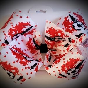 Unicorn Soccer Hair Bow